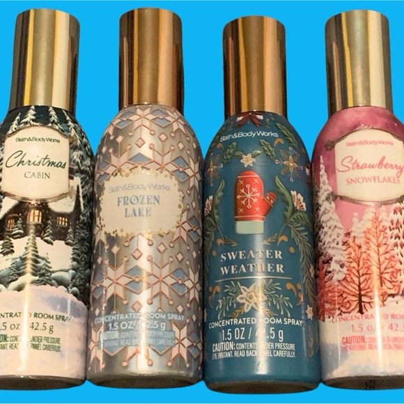 Bath & Body Works Other - 4 Pc Lot Bath And Body Works Holiday Concentrated Room Spray New